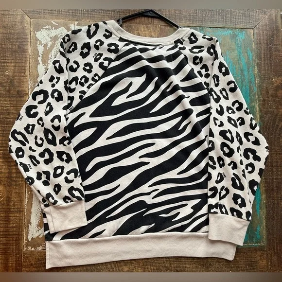 Victoria's Secret Black and White Animal Print Sweatshirt - Picture 5 of 5